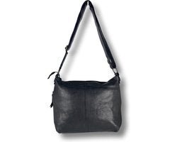 CrossBody Shoulder Bag Black Real Leather Arrigo