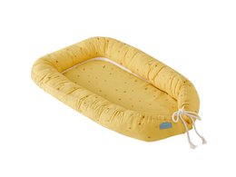 Soft, cozy baby nest in green, yellow, or rose colors with a comfortable, padded design for a safe and snug sleeping environment.