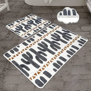 BOHORIA® Premium bath mat "Ethnic Cactus" 2-piece