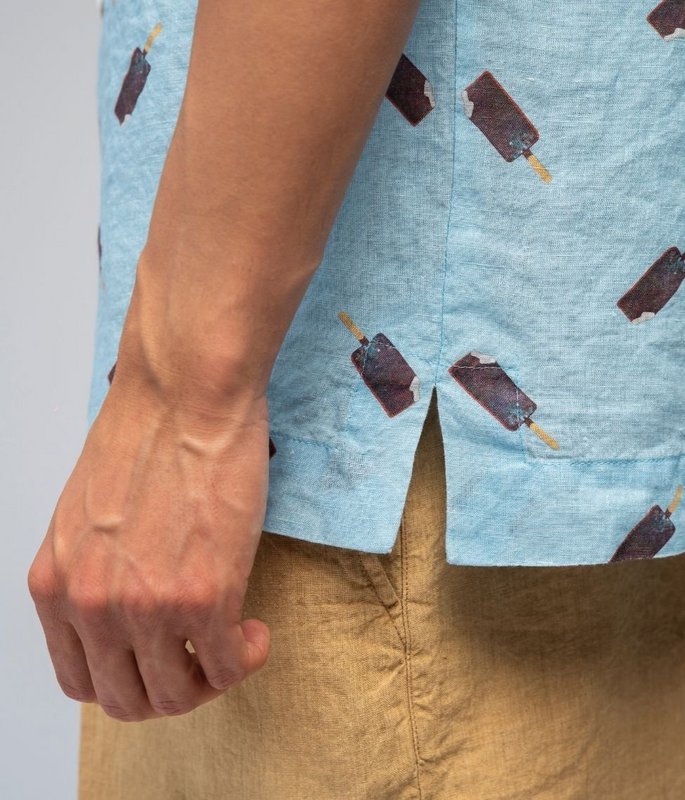 Chemise en lin Bleu Glace - Agnė Kišonaitė (Unisexe)
