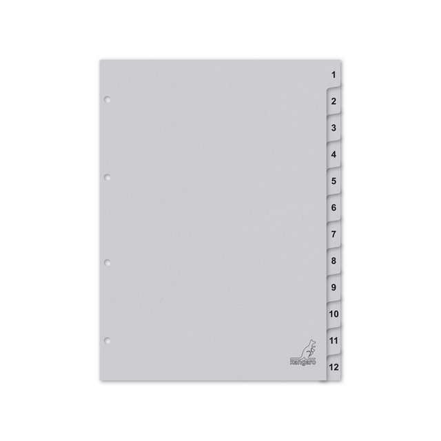 ECO Tab Kangaro A4 Zahlen 180gr grauer Karton 4r 12St FSC