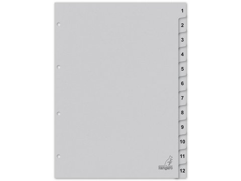 ECO Tab Kangaro A4 numbers 180gr gray cardboard 4r 12pcs FSC