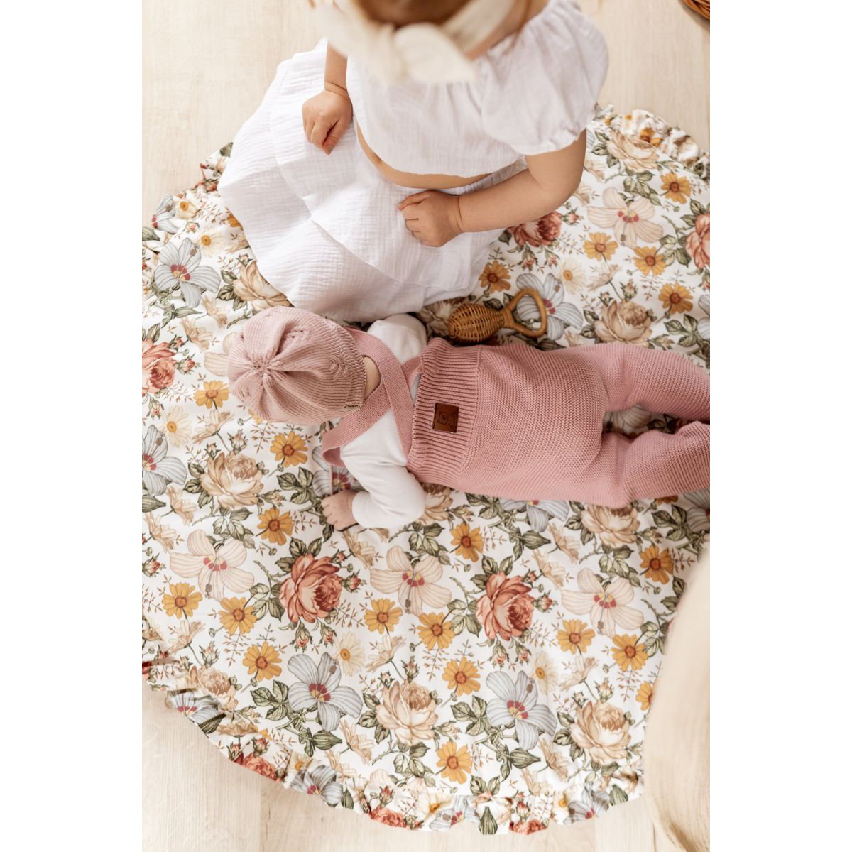 ENZO children's dungarees - 100% merino wool - powder pink