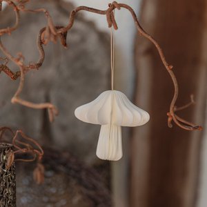 Papieranhänger Pilz - weiß