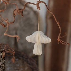 Papieranhänger Pilz - weiß