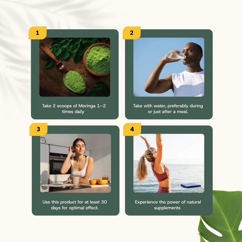 Moringa pulver økologisk - 60 gram
