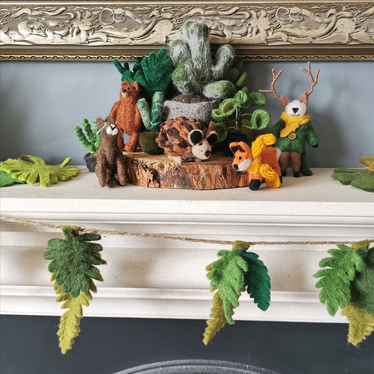 Handmade Felt Brown Hedgehog Hanging Biodegradable Decoration