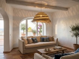 Lámpara de Techo Artesanal de Esparto y Fibra Natural – Pantalla Colgante Estilo Mediterráneo, Rústico y Boho Chic para Salón, Comedor o Terraza (Hecha a Mano)