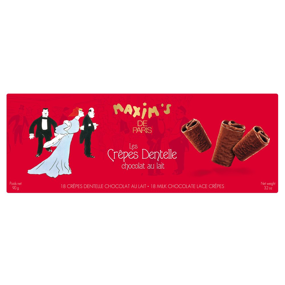 Doos met 18 kantpannenkoekjes van melkchocolade - 90 g