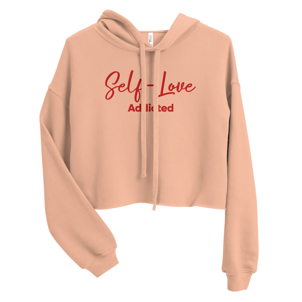 Crop Hoodie – Self Love Addicted mit STICKEREI