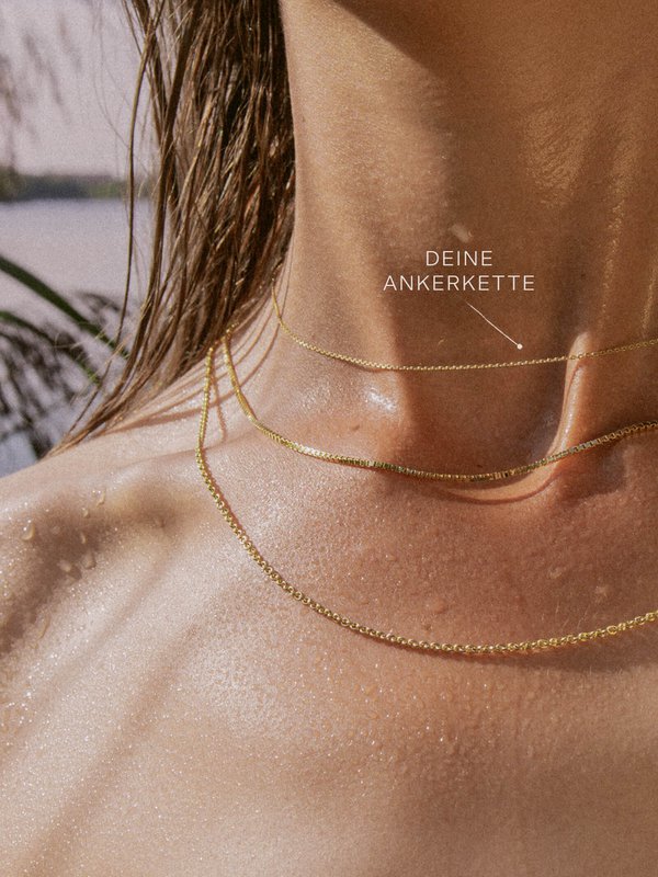 Ankerkæde DELICATE delikat 14k ægte guld diamantbelagt