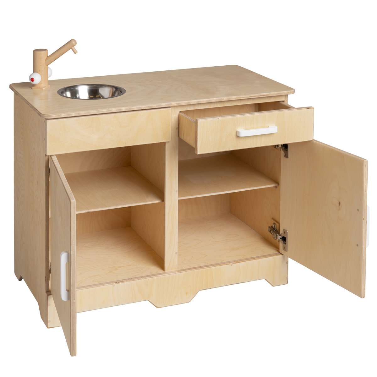 Cocina / cocina de juguete de madera Van Dijk Toys - Natural con blanco (calidad de cuidado infantil)
