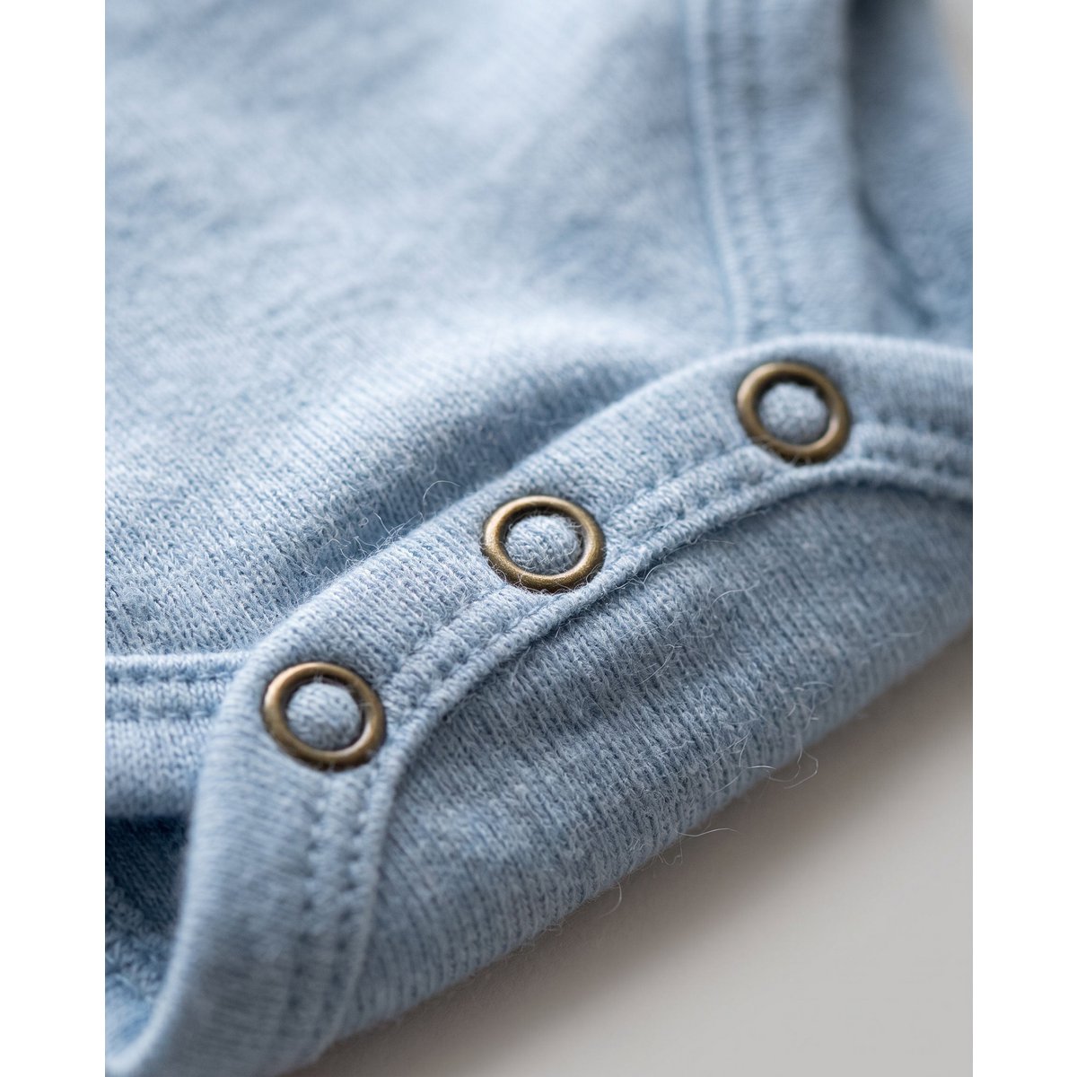 Wollen Overslagromper lange mouw – Merinowol - Blue Fog