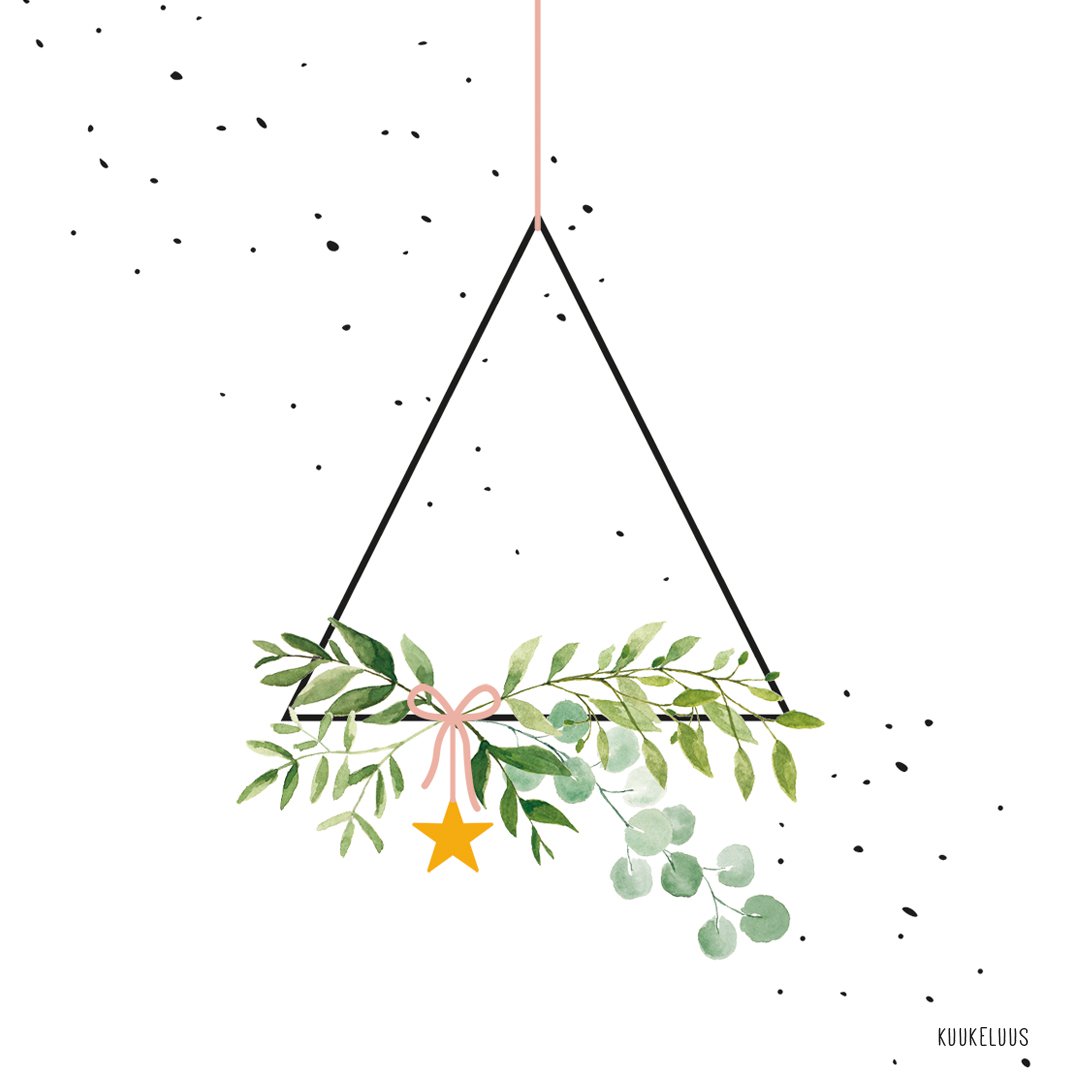Christmas card | Wreath Triangle