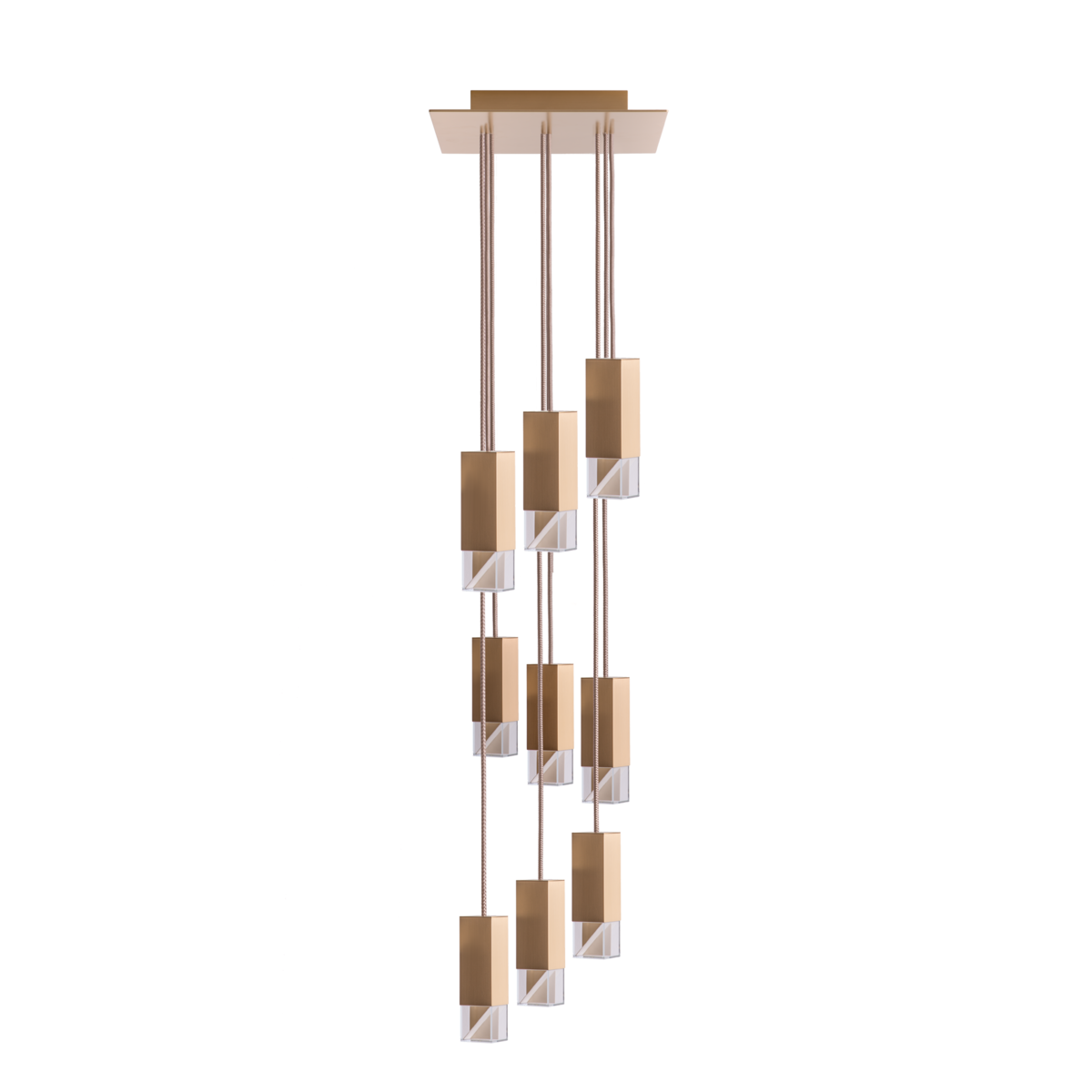 Lampe/en 9-lys lysekrone af messing