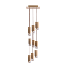 Lampe/en 9-lys lysekrone af messing