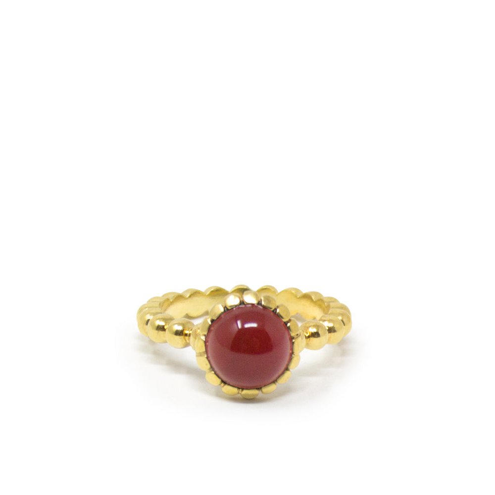 Anillo apilable de cornalina chapado en oro