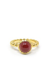 Anello impilabile in corniola placcato oro