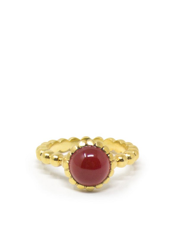 Anello impilabile in corniola placcato oro