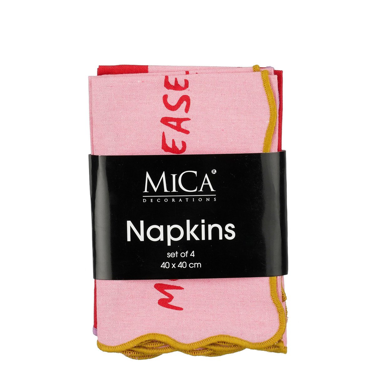 Serviette rayure rose 4 pièces