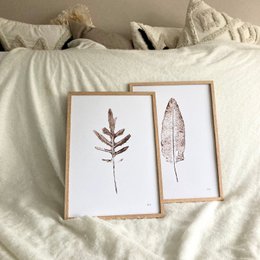 Póster monoprint blad I NETTEG