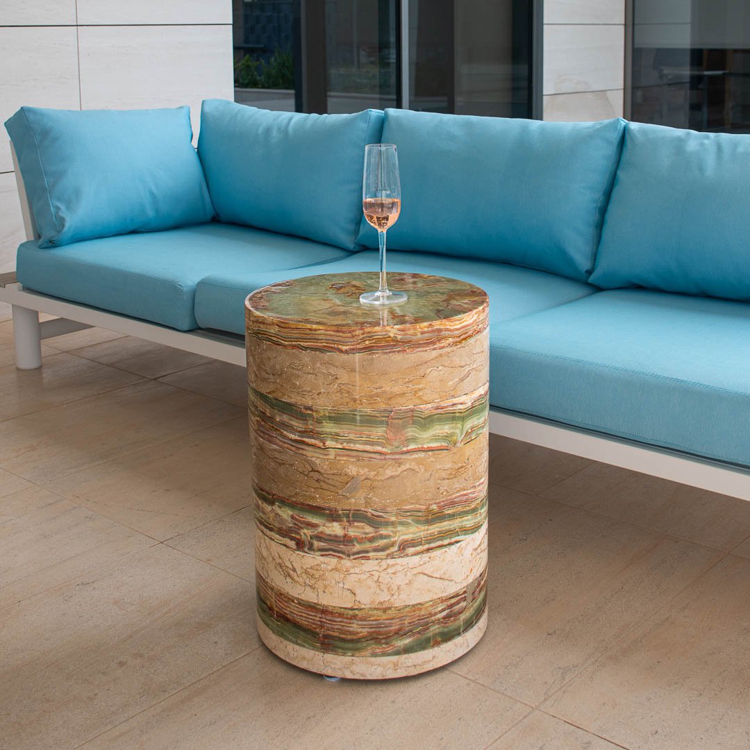 Mesa de centro Mármol beige y ónix verde