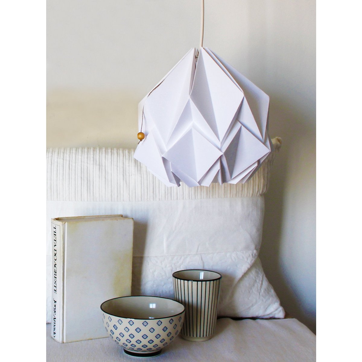 Suspension Origami Couleur Uni en Papier - Taille S