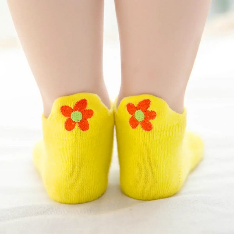 Confezione da 5 calzini colorati con linguetta a fiori I per neonati e bambini