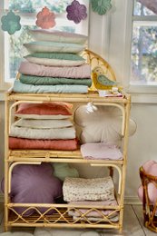 Set copri bambino in fiore di lino "Rosa chiaro"