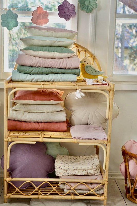 Set copri bambino in fiore di lino "Rosa chiaro"