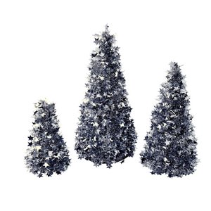S/3 pieces. Fir tree with stars, silver, plastic, 20x50 cm