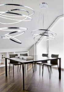 WIEL 6 LANG DIMM CHROOM HANGLAMP