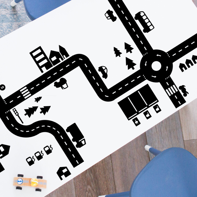 Juego de descuento de pegatinas Sticky Roads play (blanco o negro)