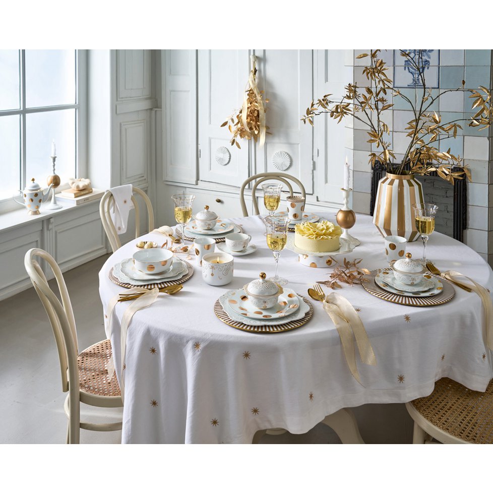 Plate Dot Delight White-Gold 23cm