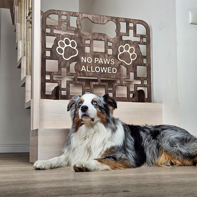 Canta per cani in legno facile da muoversi, barriera indipendente per porte, scale e corridoi