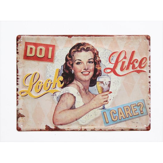 Targa in metallo I care 30x40 cm
