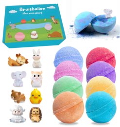 Bombes de bain - Avec jouets d'animaux à l'intérieur - Ensemble de 8 pièces