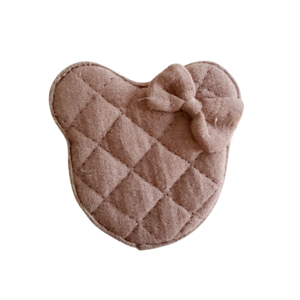Bear box with bow 7x7cm tetra dusty rose