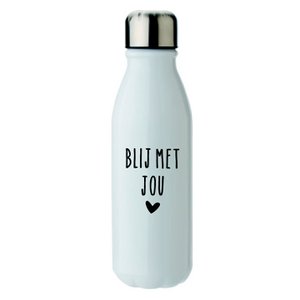 Waterfles 'Blij met jou' - dop aluminium