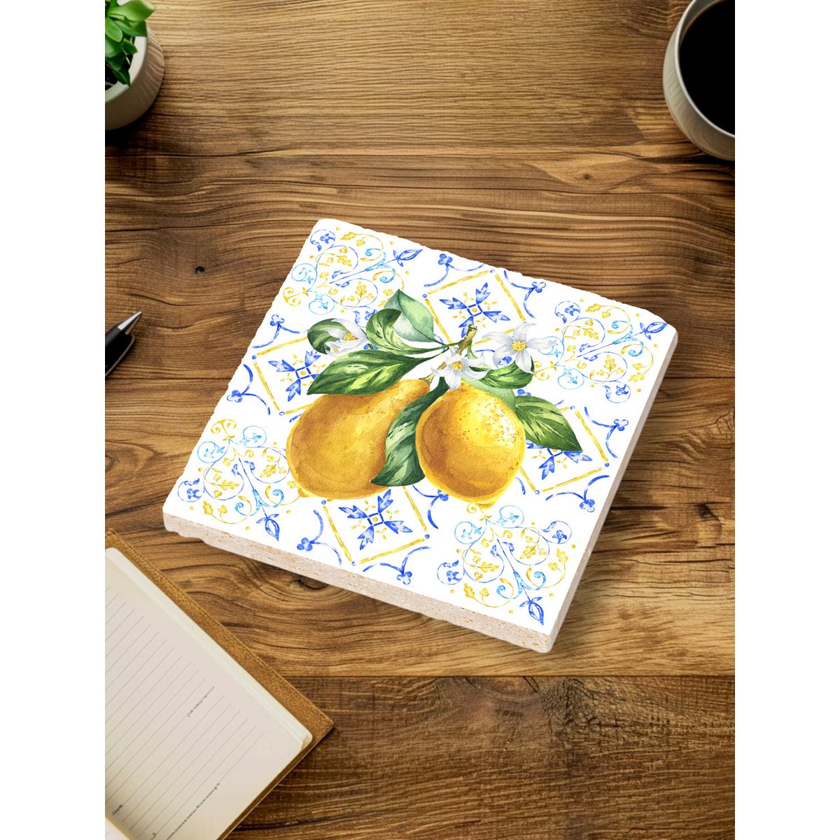 Stone Coaster Set - Italian Lemon
