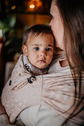 Baby carrier wrap & go baby - floral - soft peach color