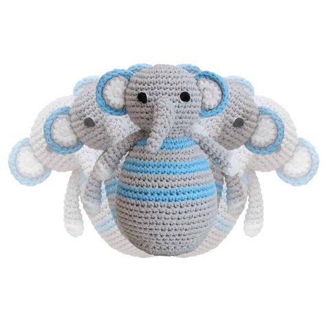 Gehaakte staande figuur olifant JUMBO in blauw