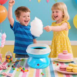 Máquina de algodón de azúcar para el hogar Máquina de algodón de azúcar Máquina de algodón de azúcar con palos y cuchara medidora Altura 18 cm 550 W para festivales infantiles, cumpleaños, fiestas rosa