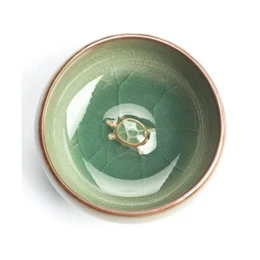 Asiatisk teskål "Charms", celadon med knitrende struktur