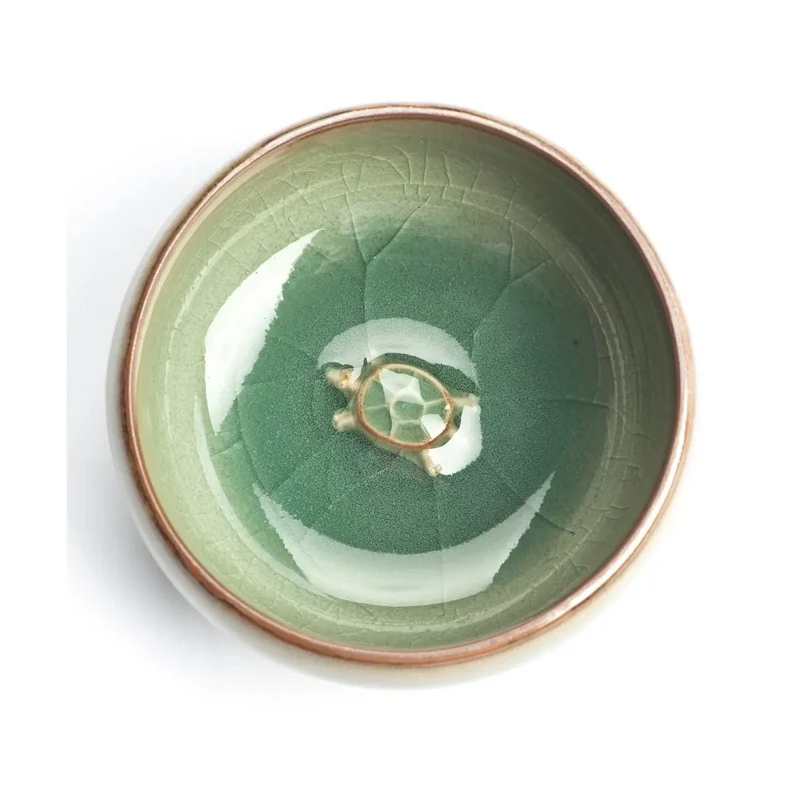 Asiatisk teskål "Charms", celadon med knitrende struktur