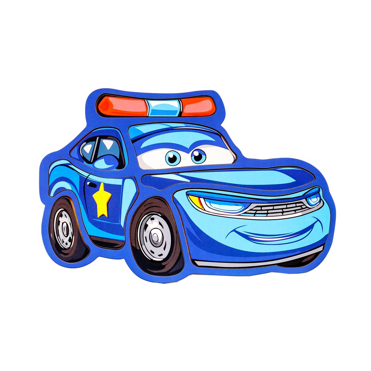 Wooden Police Car Puzzle for Kids