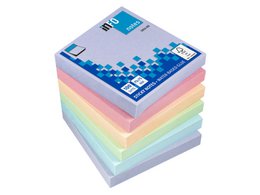 Info notes 75x75mm ass. harmony pak 6 blok paars. rose, zalm, groen