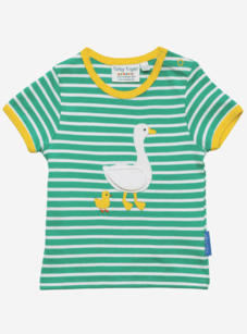 Kurzarm-T-Shirt aus Bio-Baumwolle mit Enten-Applikation