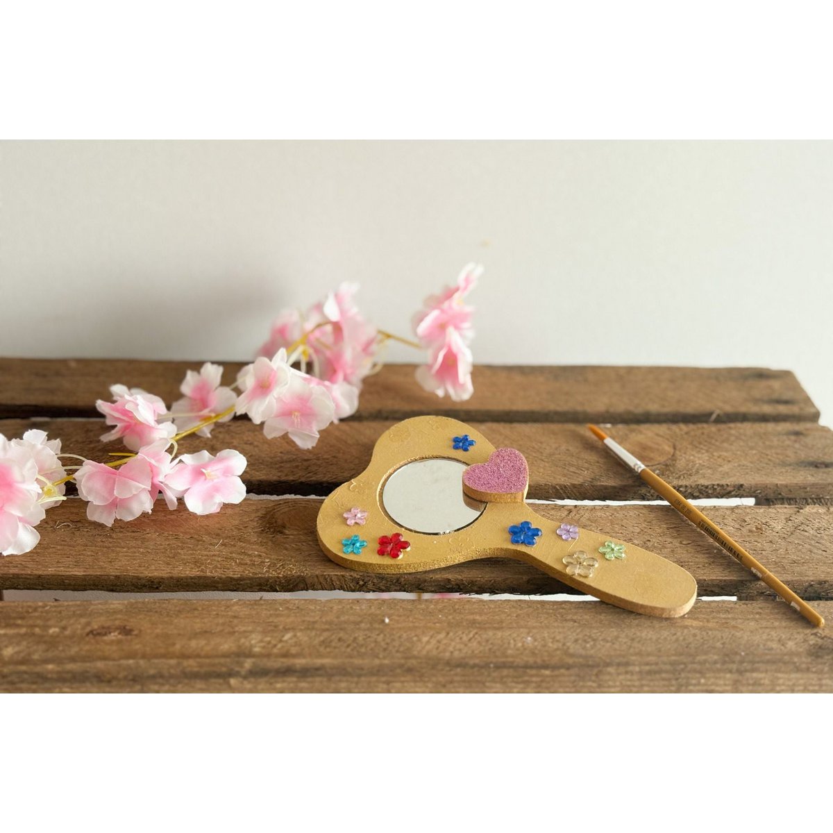 Kit de bricolage miroir à main en bois