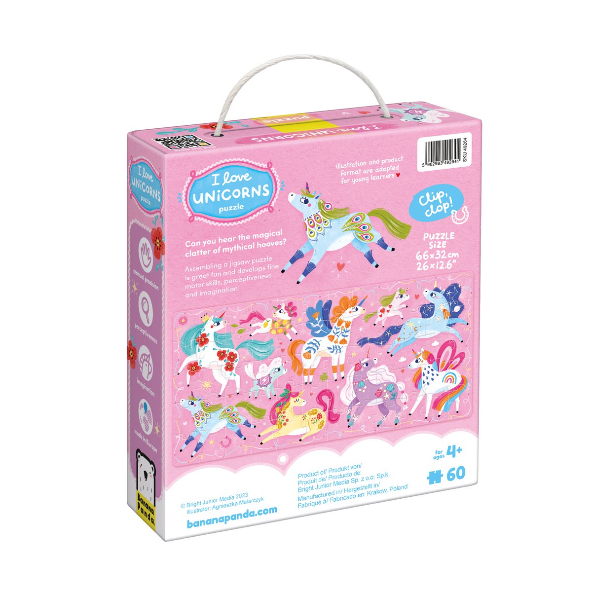 Amo el rompecabezas de unicornios 4+